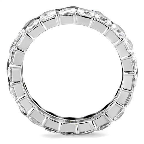 Womens Silver Black Ring Anillo Para Mujer Girls 316L Stainless Steel Ring with AAA Grade CZ in Black Diamond Abarrene - Jewelry Store by Erik Rayo