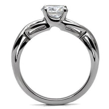 Load image into Gallery viewer, Womens Silver Ring High polished (no plating) 316L Stainless Steel Ring with AAA Grade CZ in Clear TK065 - Jewelry Store by Erik Rayo
