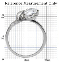 Load image into Gallery viewer, Womens Silver Ring High polished (no plating) 316L Stainless Steel Ring with AAA Grade CZ in Clear TK067 - Jewelry Store by Erik Rayo
