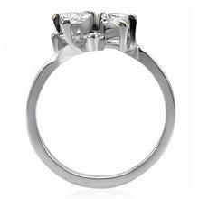 Load image into Gallery viewer, Womens Silver Ring High polished (no plating) 316L Stainless Steel Ring with AAA Grade CZ in Clear TK075 - Jewelry Store by Erik Rayo
