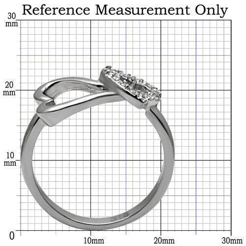 Womens Silver Ring High polished (no plating) 316L Stainless Steel Ring with AAA Grade CZ in Clear TK077 - Jewelry Store by Erik Rayo