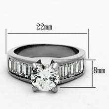 Load image into Gallery viewer, Womens Silver Ring High polished (no plating) 316L Stainless Steel Ring with AAA Grade CZ in Clear TK1332 - Jewelry Store by Erik Rayo
