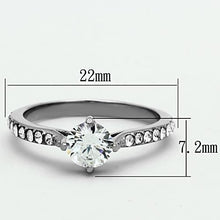 Load image into Gallery viewer, Womens Silver Ring High polished (no plating) 316L Stainless Steel Ring with AAA Grade CZ in Clear TK1339 - Jewelry Store by Erik Rayo
