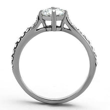 Load image into Gallery viewer, Womens Silver Ring High polished (no plating) 316L Stainless Steel Ring with AAA Grade CZ in Clear TK1339 - Jewelry Store by Erik Rayo
