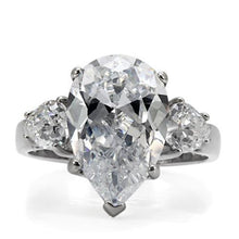 Load image into Gallery viewer, Silver Rings for Women High polished (no plating) Stainless Steel Ring with AAA Grade CZ in Clear TK076 - Jewelry Store by Erik Rayo
