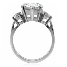 Load image into Gallery viewer, Silver Rings for Women High polished (no plating) Stainless Steel Ring with AAA Grade CZ in Clear TK076 - Jewelry Store by Erik Rayo
