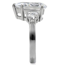 Load image into Gallery viewer, Silver Rings for Women High polished (no plating) Stainless Steel Ring with AAA Grade CZ in Clear TK076 - Jewelry Store by Erik Rayo

