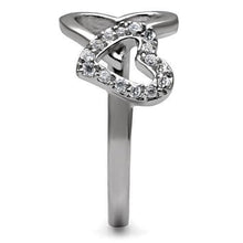 Load image into Gallery viewer, Silver Rings for Women High polished (no plating) Stainless Steel Ring with AAA Grade CZ in Clear TK077 - Jewelry Store by Erik Rayo
