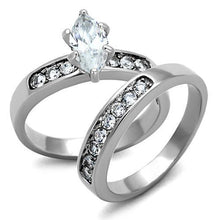 Load image into Gallery viewer, Silver Rings for Women High polished (no plating) Stainless Steel Ring with AAA Grade CZ in Clear TK1319 - Jewelry Store by Erik Rayo
