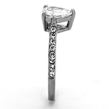 Load image into Gallery viewer, Silver Rings for Women High polished (no plating) Stainless Steel Ring with AAA Grade CZ in Clear TK1337 - Jewelry Store by Erik Rayo
