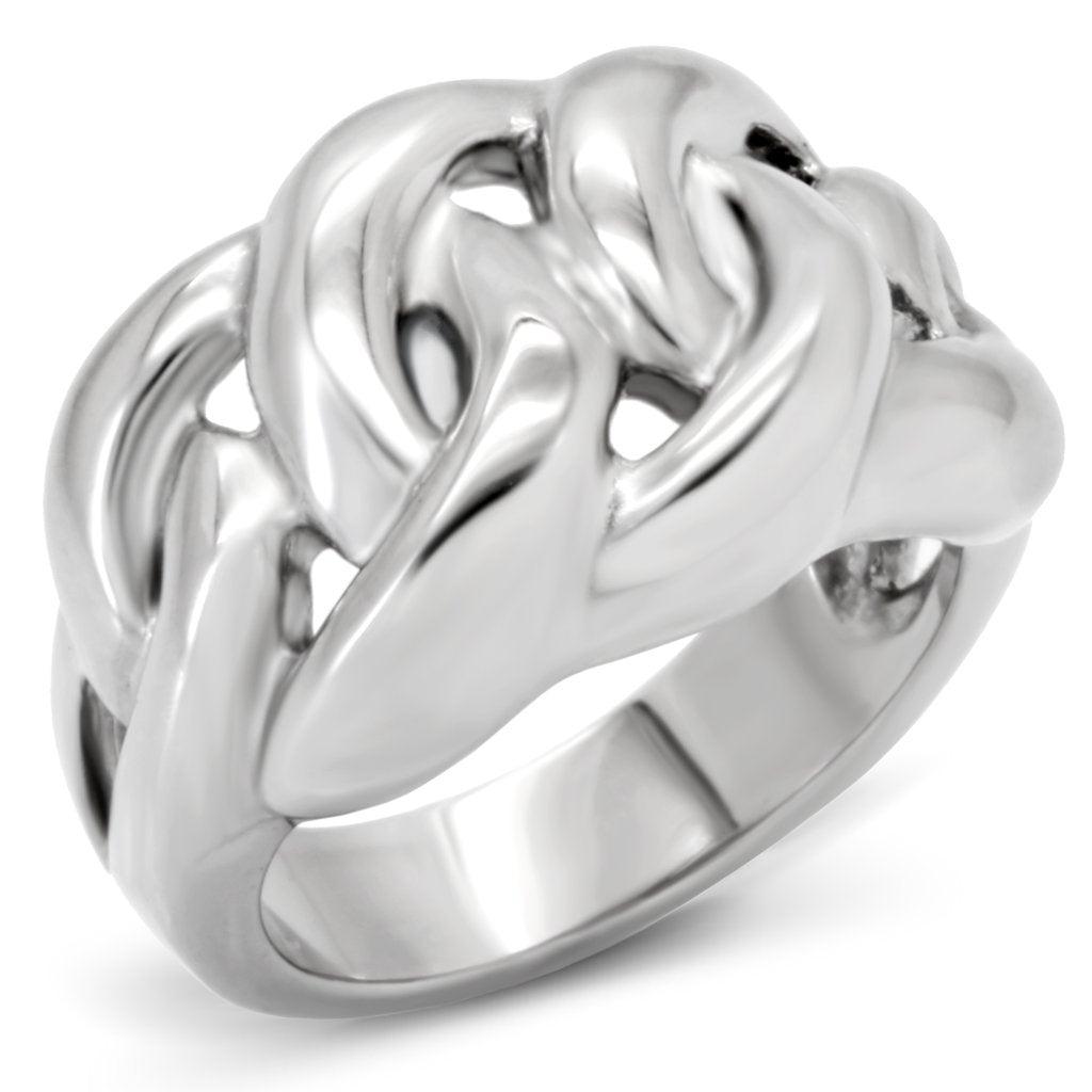 Silver Rings for Women High polished (no plating) Stainless Steel Ring with No Stone TK147 - Jewelry Store by Erik Rayo