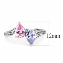 Load image into Gallery viewer, Silver Rings for Women Purple Pink Tear Drops Stainless Steel Ring with AAA Grade CZ in Multi Color - Jewelry Store by Erik Rayo
