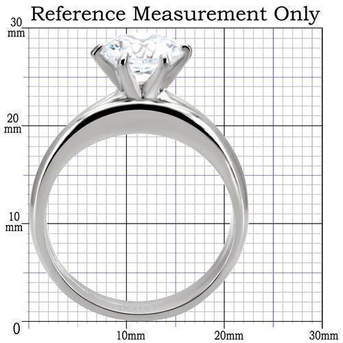 Womens Silver Rings High polished (no plating) 316L Stainless Steel Ring with AAA Grade CZ in Clear TK097 - Jewelry Store by Erik Rayo