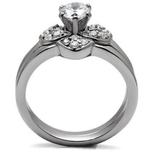 Load image into Gallery viewer, Womens Silver Rings High polished (no plating) 316L Stainless Steel Ring with AAA Grade CZ in Clear TK099 - Jewelry Store by Erik Rayo
