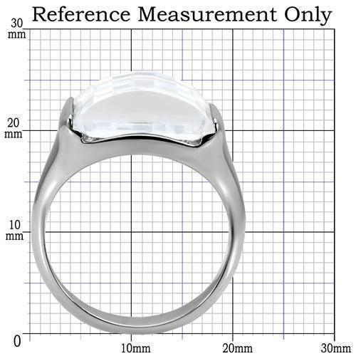Womens Silver Rings High polished (no plating) 316L Stainless Steel Ring with AAA Grade CZ in Clear TK100 - Jewelry Store by Erik Rayo