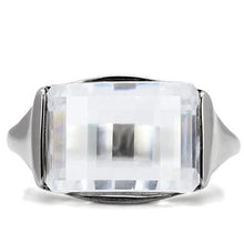 Load image into Gallery viewer, Womens Silver Rings High polished (no plating) 316L Stainless Steel Ring with AAA Grade CZ in Clear TK100 - Jewelry Store by Erik Rayo
