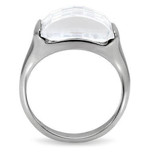 Load image into Gallery viewer, Womens Silver Rings High polished (no plating) 316L Stainless Steel Ring with AAA Grade CZ in Clear TK100 - Jewelry Store by Erik Rayo
