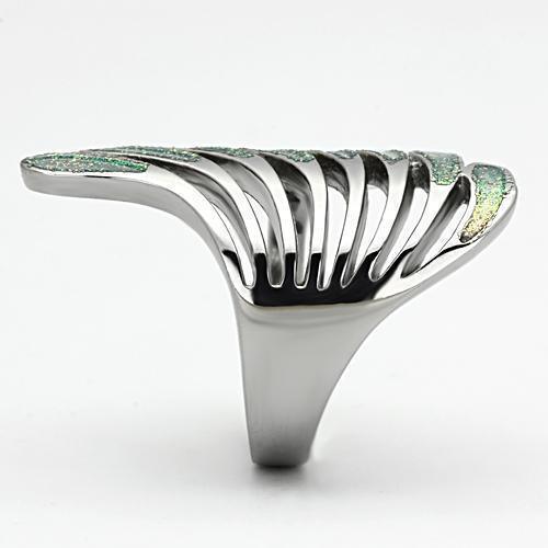 Womens Silver Rings High polished (no plating) 316L Stainless Steel Ring with No Stone TK1001 - Jewelry Store by Erik Rayo