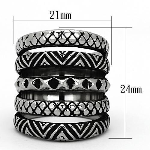 Womens Silver Rings High polished (no plating) 316L Stainless Steel Ring with No Stone TK1008 - Jewelry Store by Erik Rayo