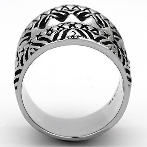 Womens Silver Rings High polished (no plating) 316L Stainless Steel Ring with No Stone TK1008 - Jewelry Store by Erik Rayo
