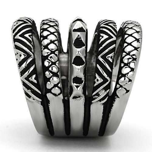 Womens Silver Rings High polished (no plating) 316L Stainless Steel Ring with No Stone TK1008 - Jewelry Store by Erik Rayo