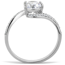 Load image into Gallery viewer, Silver Rings for Womens High polished (no plating) Stainless Steel Ring with AAA Grade CZ in Clear DA023 - Jewelry Store by Erik Rayo
