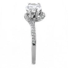 Load image into Gallery viewer, Silver Rings for Womens High polished (no plating) Stainless Steel Ring with AAA Grade CZ in Clear DA023 - Jewelry Store by Erik Rayo

