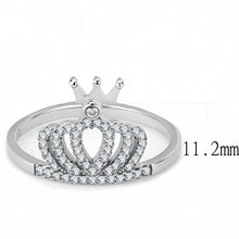 Load image into Gallery viewer, Silver Rings for Womens High polished (no plating) Stainless Steel Ring with AAA Grade CZ in Clear DA040 - Jewelry Store by Erik Rayo

