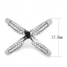 Load image into Gallery viewer, Silver Rings for Womens High polished (no plating) Stainless Steel Ring with AAA Grade CZ in Clear DA050 - Jewelry Store by Erik Rayo
