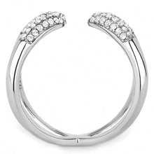 Load image into Gallery viewer, Silver Rings for Womens High polished (no plating) Stainless Steel Ring with AAA Grade CZ in Clear DA050 - Jewelry Store by Erik Rayo
