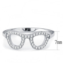 Load image into Gallery viewer, Silver Rings for Womens High polished (no plating) Stainless Steel Ring with AAA Grade CZ in Clear DA055 - Jewelry Store by Erik Rayo
