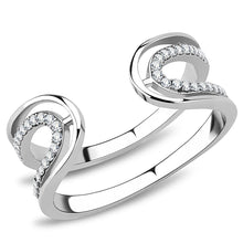 Load image into Gallery viewer, Silver Rings for Womens High polished (no plating) Stainless Steel Ring with AAA Grade CZ in Clear DA056 - Jewelry Store by Erik Rayo

