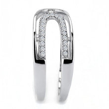 Load image into Gallery viewer, Silver Rings for Womens High polished (no plating) Stainless Steel Ring with AAA Grade CZ in Clear DA056 - Jewelry Store by Erik Rayo
