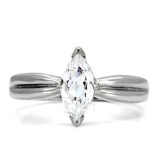 Load image into Gallery viewer, Silver Rings for Womens High polished (no plating) Stainless Steel Ring with AAA Grade CZ in Clear TK103 - Jewelry Store by Erik Rayo
