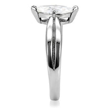 Load image into Gallery viewer, Silver Rings for Womens High polished (no plating) Stainless Steel Ring with AAA Grade CZ in Clear TK103 - Jewelry Store by Erik Rayo

