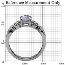 Load image into Gallery viewer, Silver Rings for Womens High polished (no plating) Stainless Steel Ring with AAA Grade CZ in Light Amethyst TK079 - Jewelry Store by Erik Rayo
