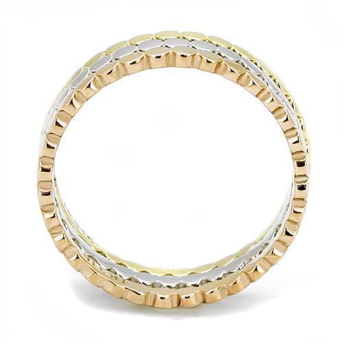 Womens Three Tone Ring Rose Gold Silver Anillo Para Mujer 316L Stainless Steel Ring with No Stone Sulmona - Jewelry Store by Erik Rayo