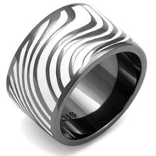 Load image into Gallery viewer, Womens Zebra Print Ring Anillo Para Mujer Girls 316L Stainless Steel Ring with Epoxy in White Yvette - Jewelry Store by Erik Rayo
