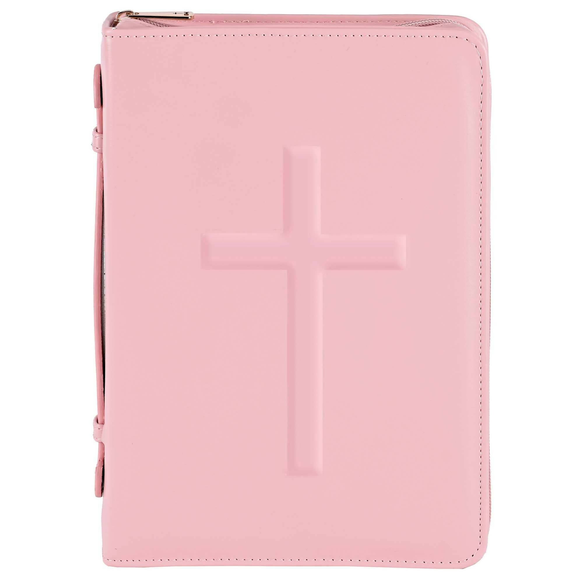 White Dove Bible Case Embossed Cross Pink XLarge
