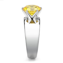 Load image into Gallery viewer, Yellow Silver Womens Ring Solitaire 316L Stainless Steel Zircoin Anillo Amarillo y Plata Para Mujer Solitario Acero Inoxidable - Jewelry Store by Erik Rayo
