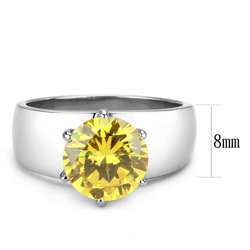Yellow Silver Rings for Women Solitaire Stainless Steel Zircoin Anillo AmarilloPlata Para Mujer Solitario Acero Inoxidable - Jewelry Store by Erik Rayo