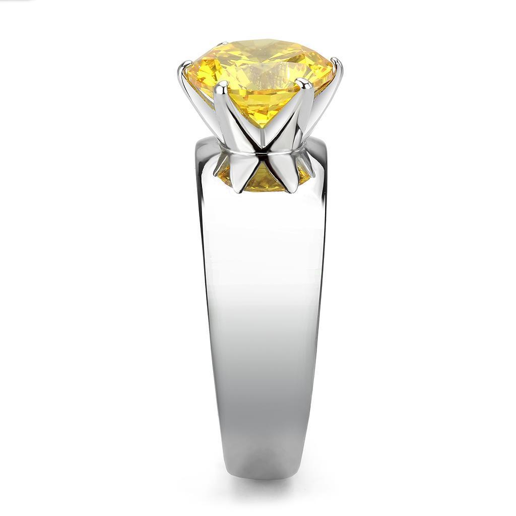 Yellow Silver Rings for Women Solitaire Stainless Steel Zircoin Anillo AmarilloPlata Para Mujer Solitario Acero Inoxidable - Jewelry Store by Erik Rayo