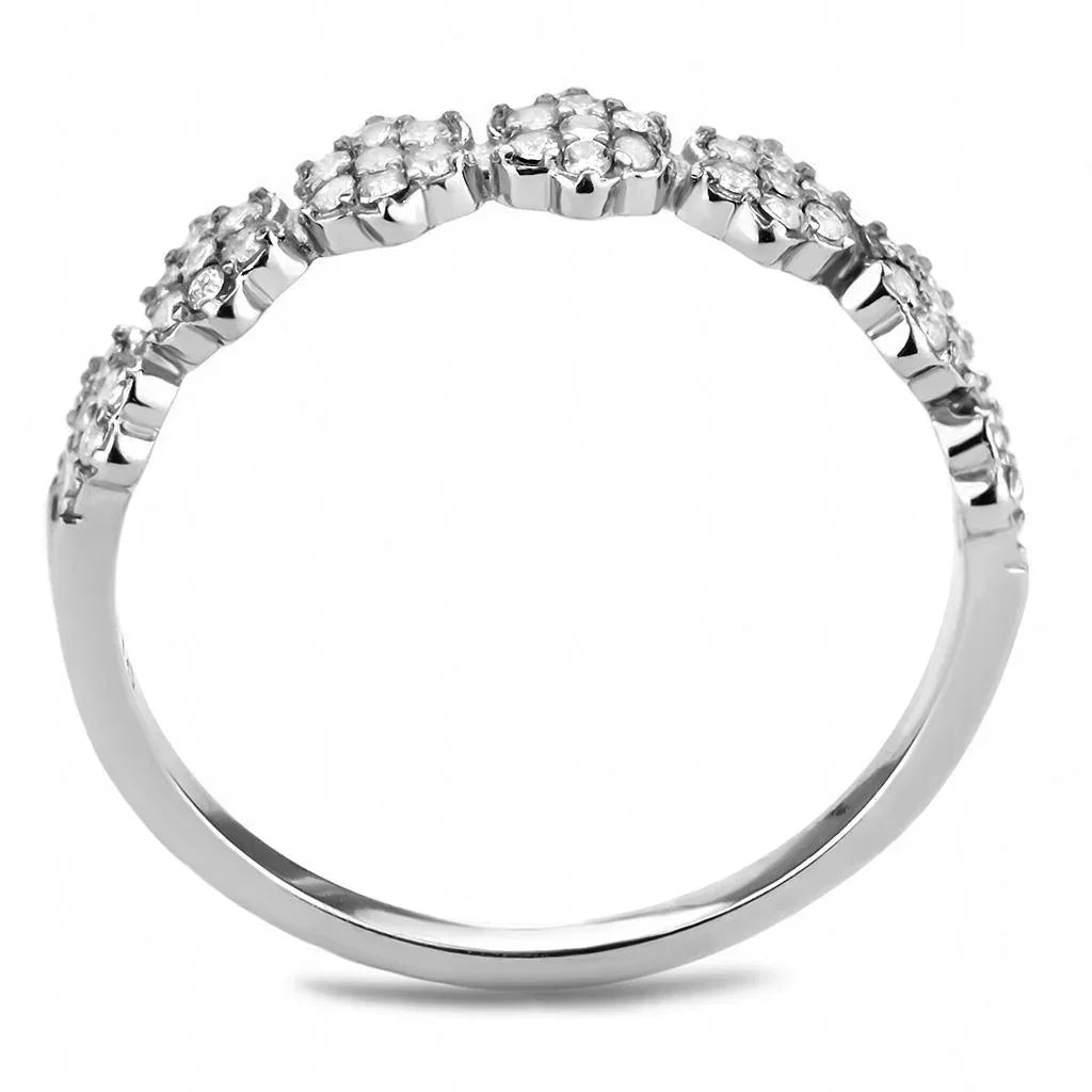 Silver Rings for Women 316L Stainless Steel DA102 - AAA Grade Cubic Zirconia in Clear - Jewelry Store by Erik Rayo