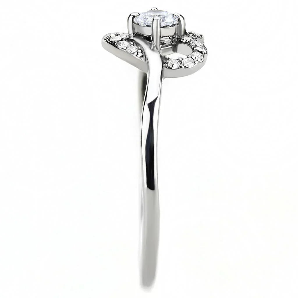 Silver Rings for Women 316L Stainless Steel DA106 - AAA Grade Cubic Zirconia in Clear - Jewelry Store by Erik Rayo