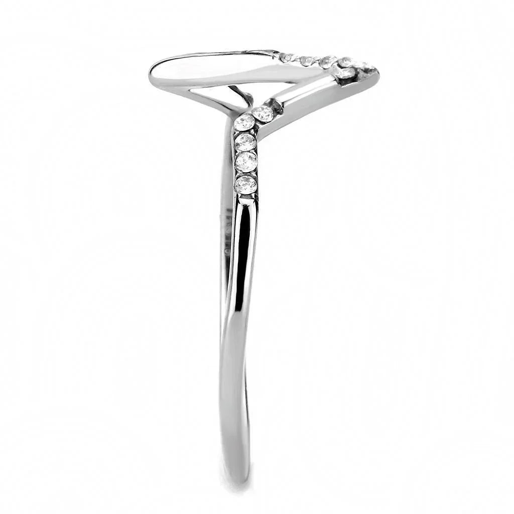 Silver Rings for Women 316L Stainless Steel DA107 - AAA Grade Cubic Zirconia in Clear - Jewelry Store by Erik Rayo
