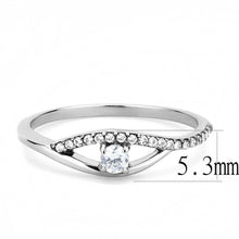 Load image into Gallery viewer, Silver Rings for Women 316L Stainless Steel DA108 - AAA Grade Cubic Zirconia in Clear
