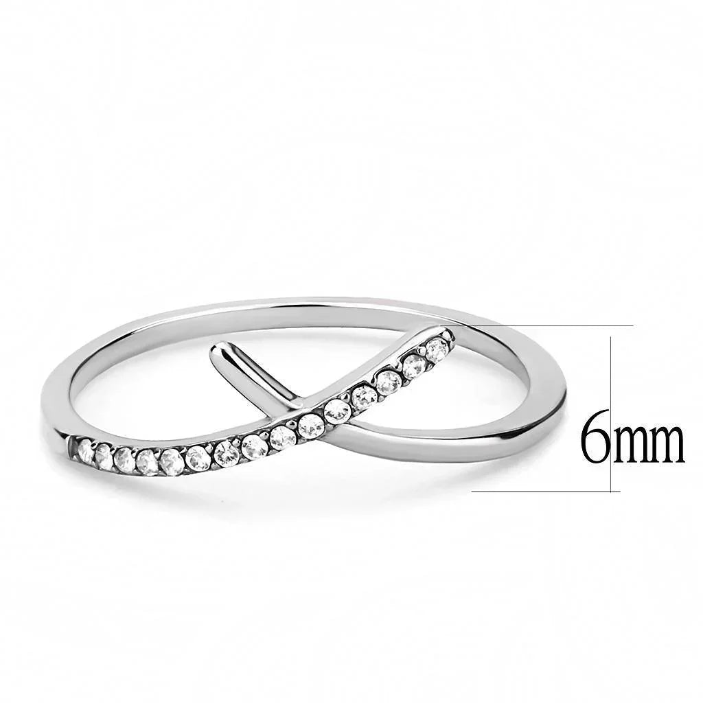 Silver Rings for Women 316L Stainless Steel DA112 - AAA Grade Cubic Zirconia in Clear - Jewelry Store by Erik Rayo