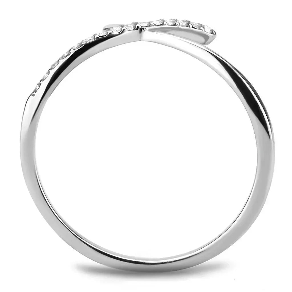 Silver Rings for Women 316L Stainless Steel DA112 - AAA Grade Cubic Zirconia in Clear - Jewelry Store by Erik Rayo