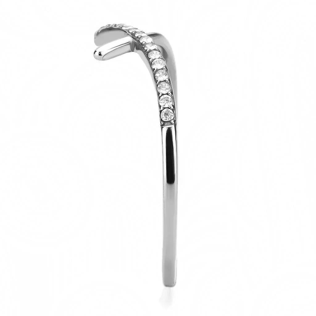 Silver Rings for Women 316L Stainless Steel DA112 - AAA Grade Cubic Zirconia in Clear - Jewelry Store by Erik Rayo