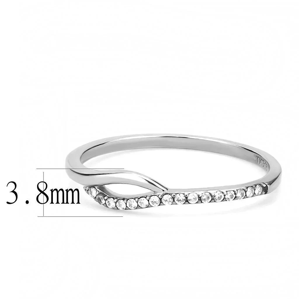 Silver Rings for Women 316L Stainless Steel DA113 - AAA Grade Cubic Zirconia in Clear - Jewelry Store by Erik Rayo